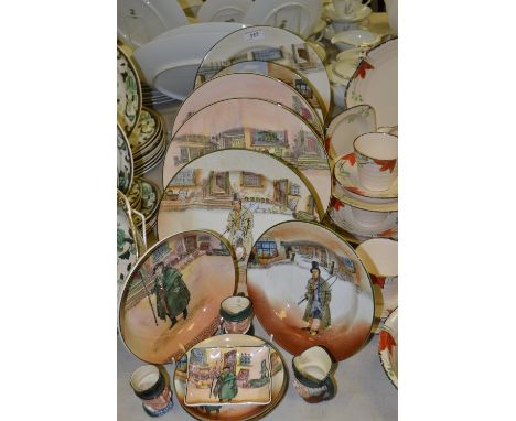 Royal Doulton Dickens Series Ware - bowls, saucers, plates, , Tony Weller,  Mr Pickwick, Sam Weller, etc;  three Royal Doulto