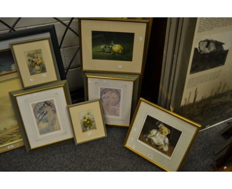 Pictures and Prints - Deborah Jones Ltd Edition print, Daisy Bear, signed in pencil; a pair of Art Nouveau prints; John Straw