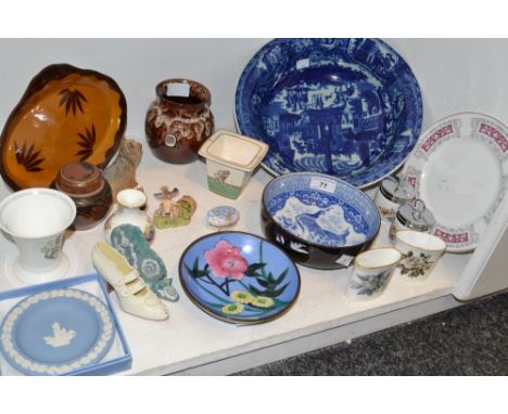 Ceramics - a Wedgwood blue Jasperware  trinket dish, boxed; a Beswick Yorkshire Terrier; a Border Fine Art model; a John Sinc