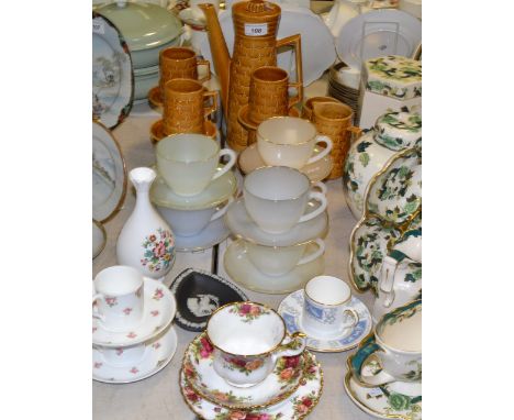 Ceramics - a Hornsea coffee set, in mustard, for six;  a Coalport Revelry coffee can and saucer;  other coffee cans, decorate