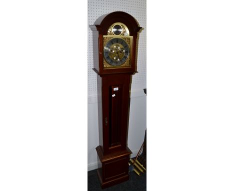A 20th Century Grandmother clock, gilt decorated with Roman numeral dial