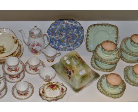 Ceramics - a Staffordshire part coffee service; a Longton china part tea set; an Alfred Meakin dessert service;  etc 