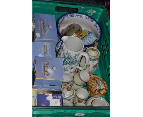 Ceramics - Tuskers models;  eggshell porcelain tea service;  chamber pot;  Wade Whimsies;  etc 