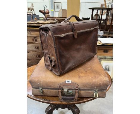 Two vintage leather cases