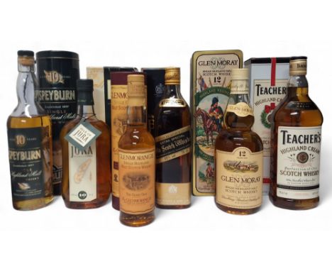 An Isle of Jura Aged 10 Years Single Malt Whisky, 70 cl 40% vol, box; Johnnie Walker Black Label Extra Special Old Scotch Whi