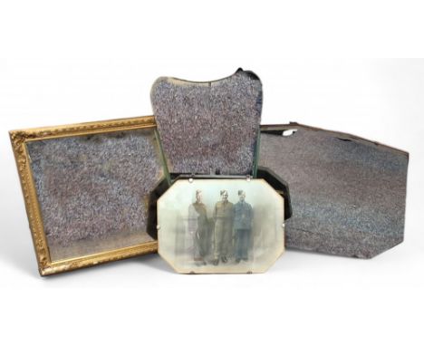 An Art Deco wall mirror, 40cm high, 69cm wide, c.1930;&nbsp; others;&nbsp; etc (4) 