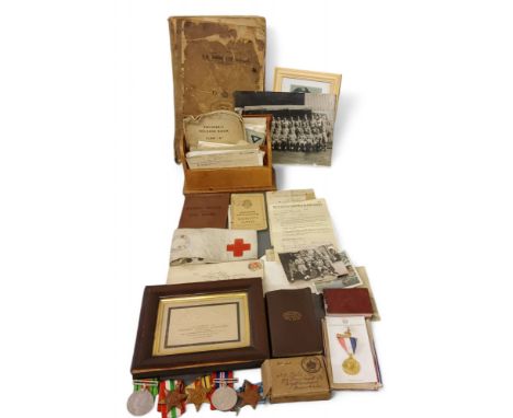 Militaira - World War II medals, 1939 - 1945 star, African Star, Italy Star, The Defence and War medal;&nbsp; war corresponde