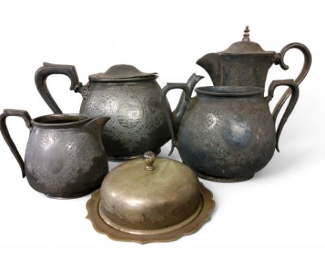 An E.P.B.M. three piece tea service, inscribed Presented to QMS C Beastall by the members Serg Mess 1st F Y ork on leaving th