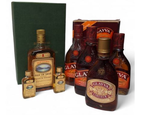 Macleod's Isle of Skye Aged 8 Years Blended Scotch Whisky, 75cl 40% vol and two miniatures gift set, boxed; a Glayva Liqueur 