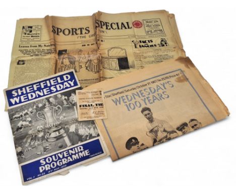 Sheffield Wednesday memorabilia - a 'The Football Association Cup Competition' Final Tie ticket held at the Empire Stadium, W