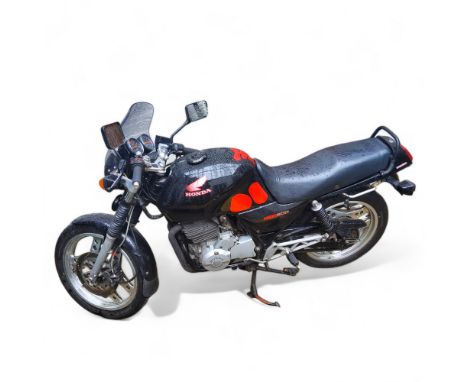 Honda XBR500 499CC motorcycle, first registration 1986, 83,250 mileage, with key V5 present with original owner's manual and 