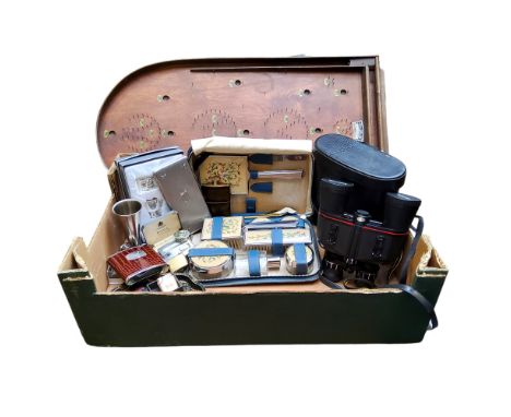 A Corinthian bagatelle board;&nbsp; Miranda Power Zoom 8x24x50mm binoculars;&nbsp; Ronson lighters;&nbsp; etc 