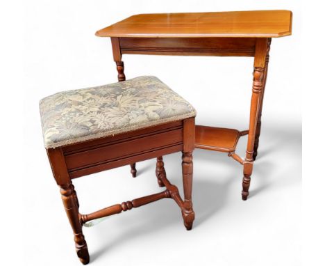 A late 19th century mahogany canted rectangular side table, turned legs, shelf stretcher, 77cm high, 76+cm wide, c.1890;&nbsp