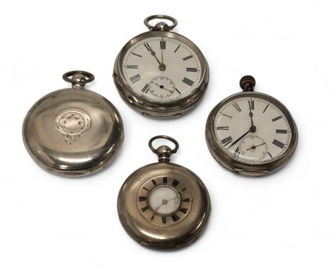 A Victorian silver full hunter pocket watch, fusee lever movement signed J Sewill South Castle Street Liverpool, 20017, white