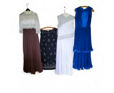 Vintage Fashion - Four 1960's cocktail / evening dresses, approximately size 12 