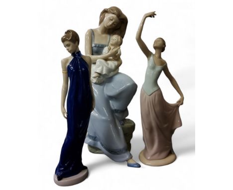 A Nao figure, of a mother and daughter, printed mark, model 1297;&nbsp; others (3) 