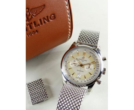 BREITLING TRANSOCEAN CHRONOGRAPH BRACELET WRISTWATCH, ref. AB0154, c. 2014, no. 708/2000 models worldwide, Cal. B01 automatic