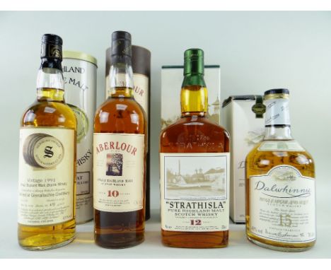 FOUR HIGHLAND MALT SCOTCH WHISKY EXPRESSIONS comprising Signatory Vintage Glenallachie 1991 whisky, distilled on 5.3.91, bott