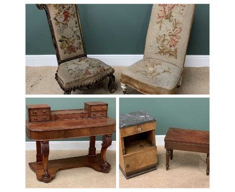 FURNITURE PARCEL - two Victorian nursing chairs, both with floral tapestry upholstery, 99cms H, 52cms W, 42cms D and 98cms H,