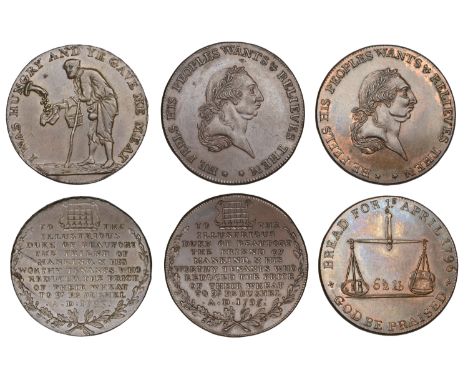 18th Century Tokens, GLOUCESTERSHIRE, Badminton, David Arnot and John Jelly, Halfpenny, 1795, 9.90g/6h (DH 22); Kempson’s mul