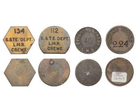 Miscellaneous Tokens and Checks, CHESHIRE, Crewe, L[ondon] M[idland] R[egion], S[ignal] & T[elegraph] E[ngineers] Dept, brass