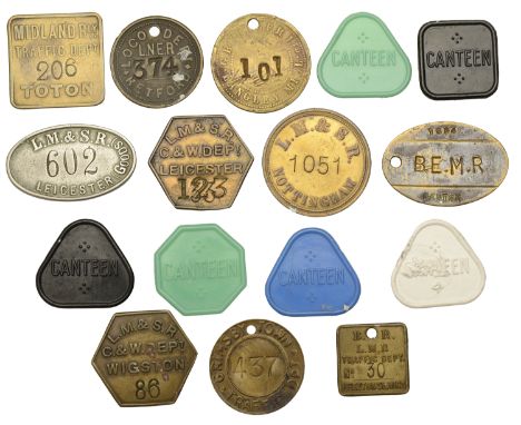 Miscellaneous Tokens and Checks, DERBYSHIRE, Derby, L[ondon] M[idland &] S[cottish Railway], Loco Works, Canteen, plastic (6,