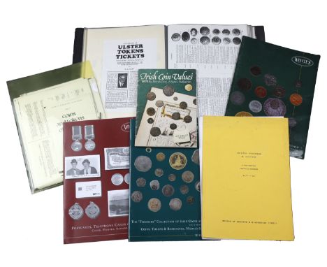 Woodside, B., Irish Tokens & Coins, Nottingham, 1991, 30pp, copy no.150 [of 150]; together with a folder containing photocopi