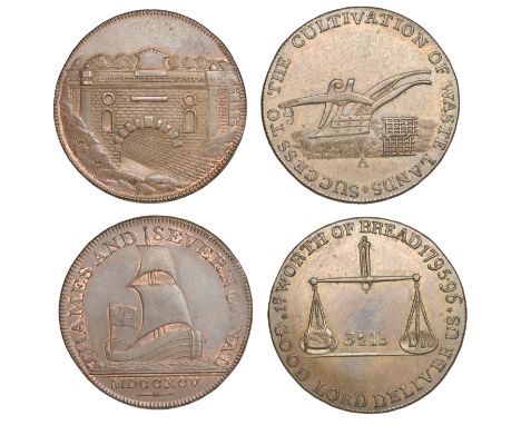 18th Century Tokens, GLOUCESTERSHIRE, Badminton, Kempson’s mule Halfpenny, plough, rev. scales 1795-96, 9.36g/12h (DH 42); Br