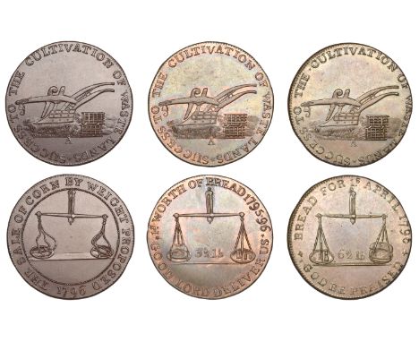 18th Century Tokens, GLOUCESTERSHIRE, Badminton, Kempson’s mule Halfpence (3), plough, revs. scales, 9.22g/6h (DH 41), scales