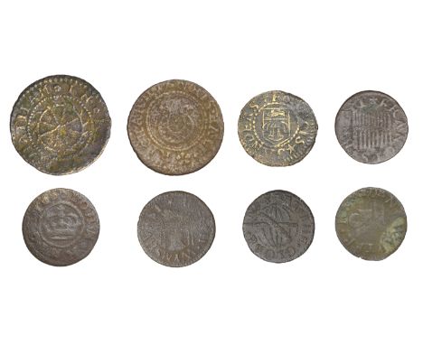 17th Century Tokens, KENT, Chatham, Francis Brett, Farthing, 1666, 0.65g/12h (N 2438; BW. 89); Robert Dier, Halfpenny, 1.45g/