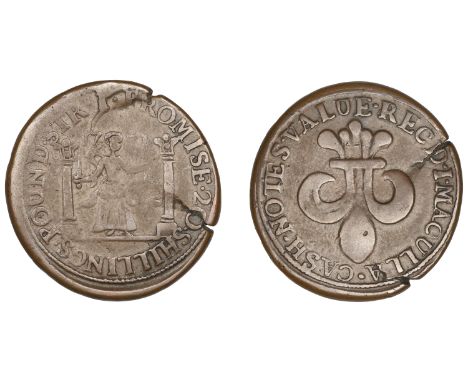 18th Century Tokens, Co DUBLIN, Dublin, James Maculla, Penny, 1731, fleur-de-lis, rev. Justice with scales, 13.94g/12h (D 52;