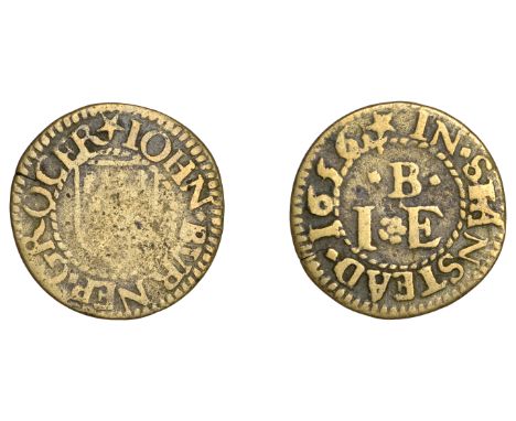 Stanstead Abbots, John Burnep, Farthing, 1656, 1.04g/6h (N –; D 186B). About fine, extremely rare £150-£200  ---  Provenance: