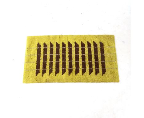 A 1930s Art Deco modernist rug, with geometric design, 129cm x 68cm 