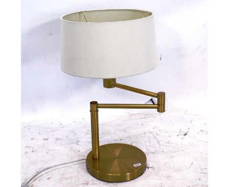 A Ralph Lauren Home gilt swivel table lamp and shade, H49cm