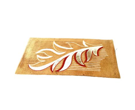 A 1930s Art Deco handwoven and tufted rug, with foliate design, 183cm x 91cm 