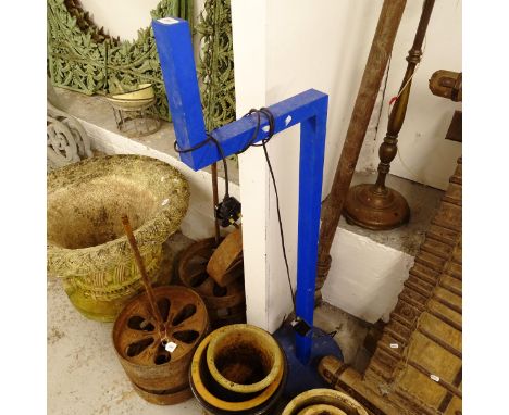 A Lirio blue painted standard lamp, H134cm 