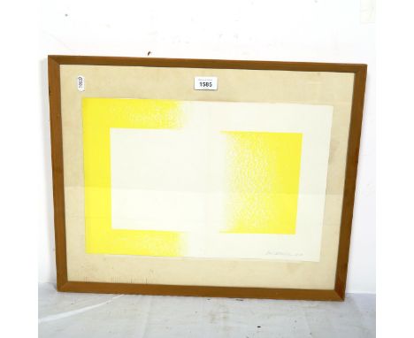 Richard Joseph Anuszriewicz, lithograph, "Yellow Reversed", framed, overall 42cm x 52cm 