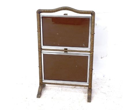 An Art Deco 2-tier cake stand, with 2 chrome-edged folding trays, W45cm, H75cm 