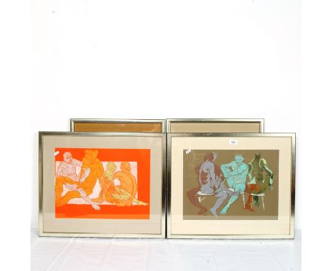 Ruthli Losh-Atkinson, 4 pastel sketches, nude studies, signed, framed (4) 