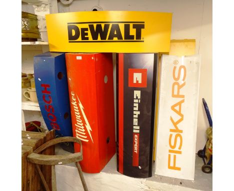 Various power tool advertising light boxes and signs 
