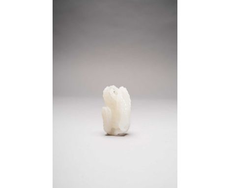 A CHINESE WHITE JADE FINGER CITRON GROUPQING DYNASTY OR LATERNaturalistically carved with one large and one small fruit issui