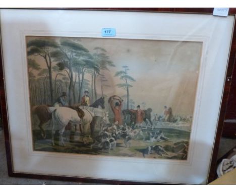Three hunting lithographs. 19th century 14' x 19½'