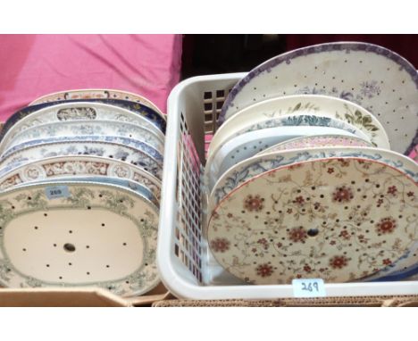 A collection of 19th century ceramic drainers 