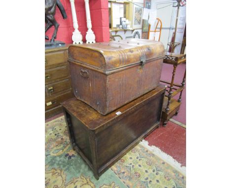 Wooden storage box &amp; metal trunk