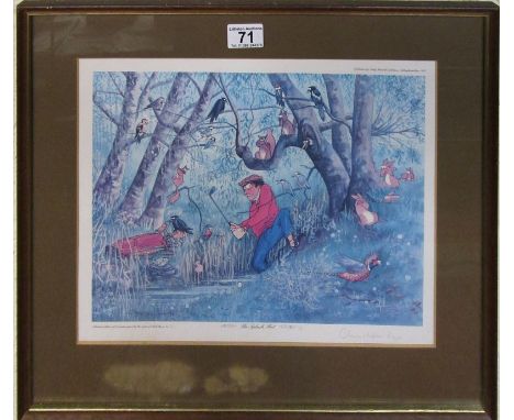 Set of 4 L/E &amp; signed novelty golf prints by Christopher Hope - 147/850