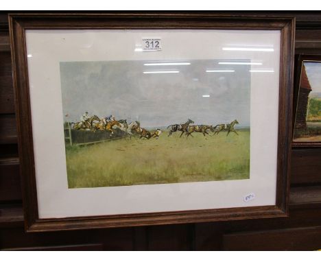 Print of Grand National by Edward Larkhill - ‘Let Me Like a Soldier Fall’ - Circa 1953