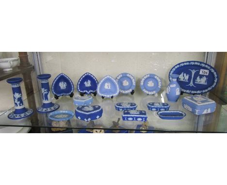 Shelf of Wedgwood Jasperware