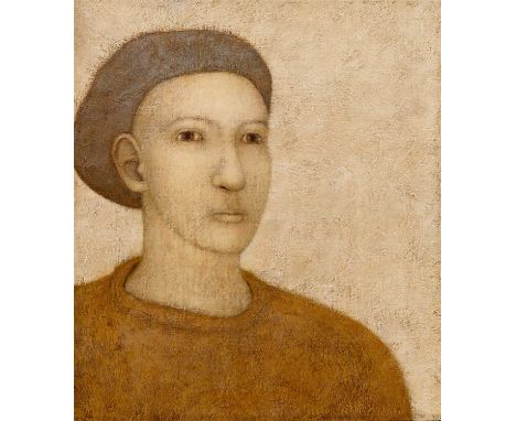 * PETER WHITE (SCOTTISH b. 1959), HEAD  oil on canvas, signed, titled and dated 1990 verso unframed  overall size 41cm x 36cm