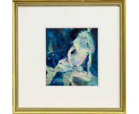 * HAZEL NAGL RSW RGI PAI (SCOTTISH b. 1953), SPRING MERMAID  mixed media on board, signed, titled and dated 2000 versomounted