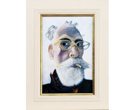 * JOHN BYRNE RSA (SCOTTISH 1940 - 2023), SELF PORTRAIT IN GOLD TINTED GLASSES offset lithograph on paperframed and under glas